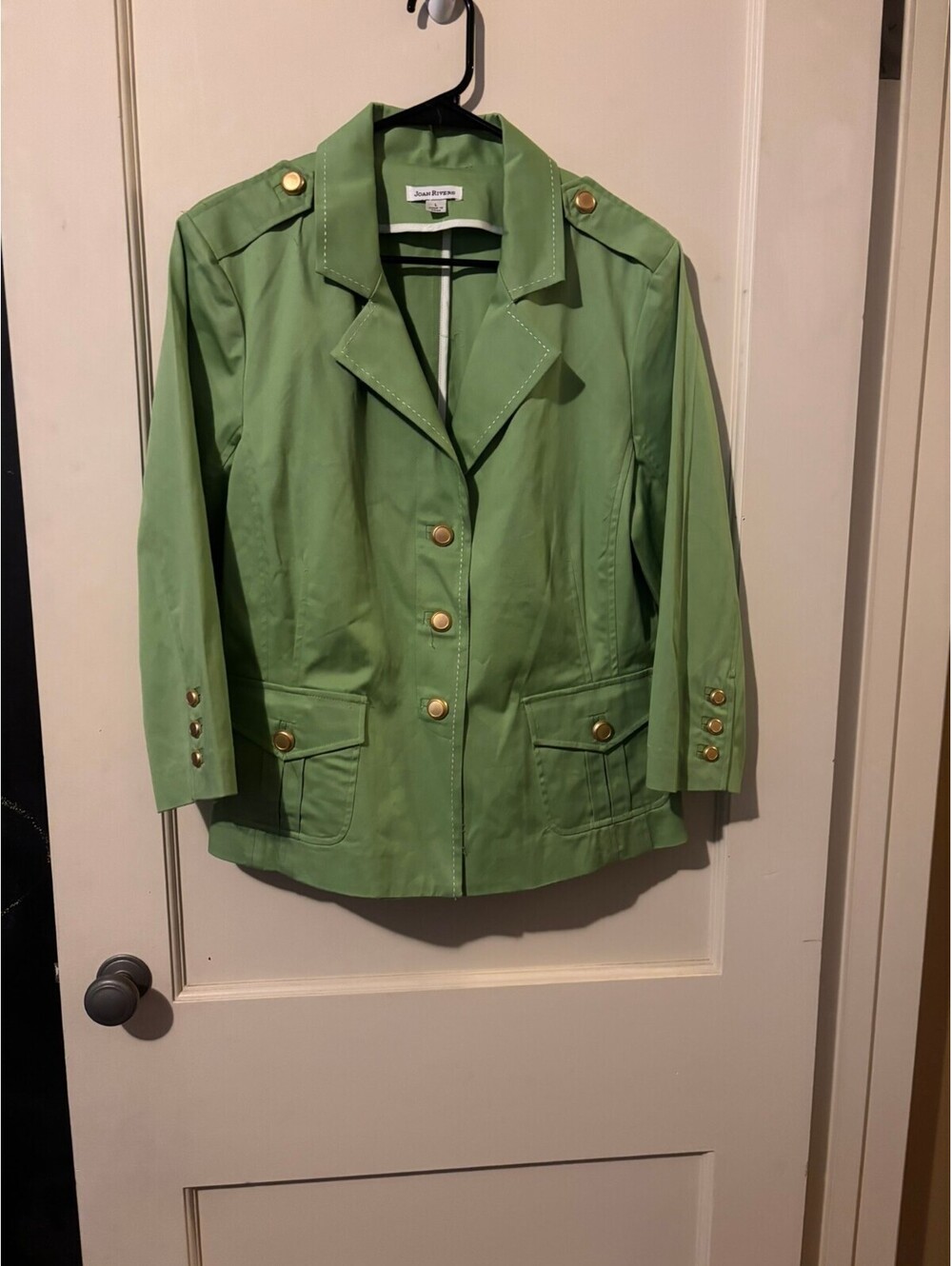 Joan Rivers Green Button-Front Blazer Jacket Large